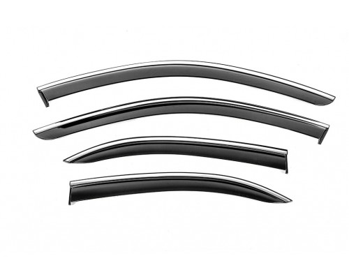 Ветровики с хромом Niken Luxury (4 шт) для Mercedes C-class W204 2007-2015 гг