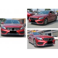 Передняя решетка GT 2014-2018, без камеры для Mercedes C-сlass W205 2014-2021