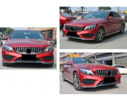 Передняя решетка GT 2014-2018, без камеры для Mercedes C-сlass W205 2014-2021