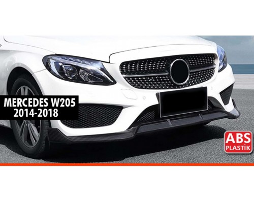 Накладка на передний бампер DPT (2014-2018, только для AMG-Line, черный глянец) для Mercedes C-сlass W205