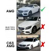 Накладка на передний бампер DPT (2014-2018, только для AMG-Line, черный глянец) для Mercedes C-сlass W205