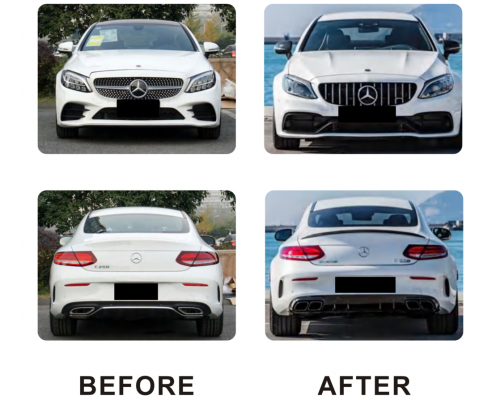 Комплект обвесов с диффузором для Coupe (дизайн C63 AM 2019) для Mercedes C-сlass W205 2014-2021 гг