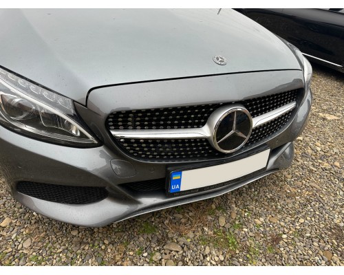 Передняя решетка Diamond Silver 2018-2021, с камерой для Mercedes C-сlass W205 2014-2021 - 61098-11