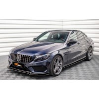 Передняя губа бампера DPT V2 (2014-2018, только для AMG-Line, черный глянец) для Mercedes C-class W205