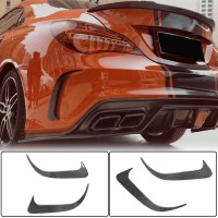 Накладки на задній бампер V1 (для AMG-Line / CLA45 AMG SD, Карбон) для Mercedes CLA C117 2013-2019 рр