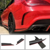 Накладки на задній бампер V2 (для AMG-Line / CLA45 AMG SD, Карбон) для Mercedes CLA C117 2013-2019 рр