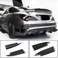 Накладки на задній бампер V3 (для AMG-Line / CLA45 AMG SD, Карбон) для Mercedes CLA C117 2013-2019 рр