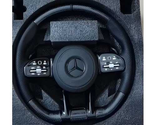 Руль AMG 2018-Style (Карбон -2026 Черные Кнопки, 3pin) для Mercedes CLS C218 2011-2018 гг