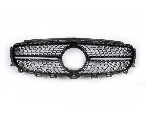 Передні грати Diamond Black (2016-2019) З місцем під камеру для Mercedes E-сlass W213 2016 +︎