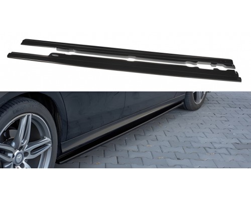 Бокові пороги DPT (чорний глянець) для Mercedes E-class W213 2016-2023 рр
