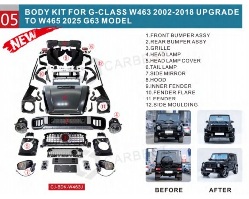 Комплект рестайлинга на W465 2025 G63 для Mercedes G сlass W463 1990-2018 гг