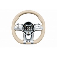 Руль AMG 2018-Style (бежевый, 3pin) для Mercedes GLA X156 2014-2019 гг