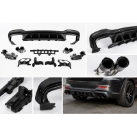 Задний диффузор с насадками на выхлоп (Дизайн AMG43) для Mercedes GLC X253 2015-2022 гг