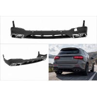 Задний диффузор с насадками Серебристый (Дизайн AMG63) для Mercedes GLC X253 2015-2022 гг
