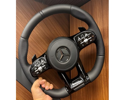 Руль AMG 2018-Style (черный -2026 черные кнопки, 3pin) для Mercedes GLE coupe C292 2015-2019 гг