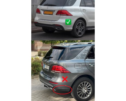 Задний диффузор для GLE (дизайн GLE63 Black) для Mercedes GLE/ML сlass W166