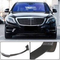 Накладка на передний бампер Lip (для AMG-Line 2014-2017, Карбон) для Mercedes S-class W222