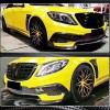 Накладка на передний бампер Lip (для S63 AMG 2014-2017, Карбон) для Mercedes S-class W222
