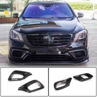 Карбоновые вставки передний бампер (для AMG 2018-2021) для Mercedes S-class W222
