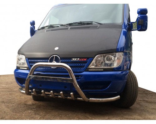 Кенгурятник з вусами (нерж.) для Mercedes Sprinter 1995-2006