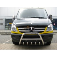 Кенгурятник WT003 (нерж.) 60мм, з написом для Mercedes Sprinter 2006-2018