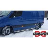 Бічні пороги Premium (2 шт., нерж.) d60, Long/ExtraLong для Mercedes Sprinter 2006-2018