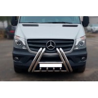 Кенгурятник F1-01 (2013-2018, нерж.) для Mercedes Sprinter W906 рр