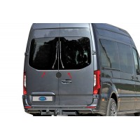 Кромка заднего стекла (2 шт, нерж) OmsaLine - Итальянская нержавейка для Mercedes Sprinter W907/W910 2018- гг