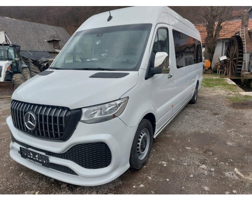 Передний бампер с решеткой ABS (под покраску) для Mercedes Sprinter W907/W910 2018- гг