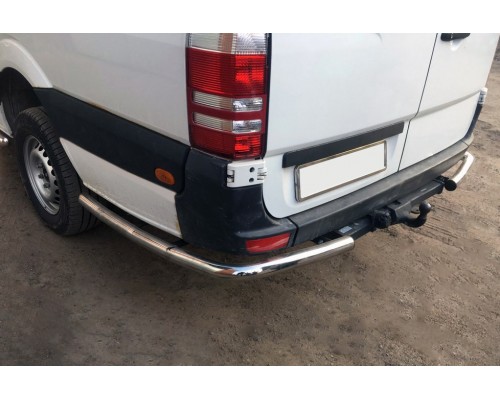 Бічні труби за заднім колесом кутові (2 шт, нерж) Середня для Mercedes Sprinter 2018+