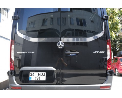 Кромка заднего стекла Carmos (2 шт, нерж) для Mercedes Sprinter 2018↗ гг.