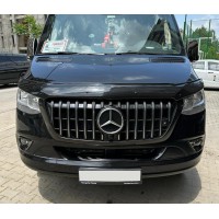 Передняя решётка GT Chrome Eco (бюджетная накладка) для Mercedes Sprinter W907/W910 2018- гг