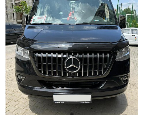 Передняя решётка GT Chrome Eco (бюджетная накладка) для Mercedes Sprinter W907/W910 2018- гг