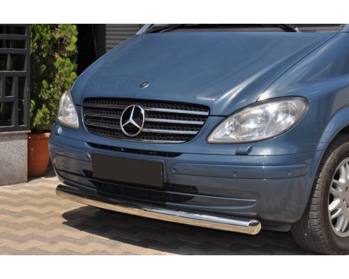 Губа нижняя одинарная ST008 (нерж) 2004-2011, 70мм для Mercedes Viano 2004-2015 - 50411-11