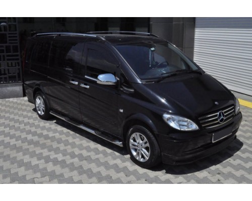 Бічні труби BB002 (2 шт., нерж.) d60, Коротка / Середня бази для Mercedes Viano 2004-2015 - 75041-11