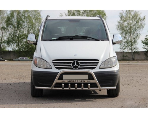 Mercedes Viano 2004-2015 Кенгурятник WT004-Plus з вусами (нерж.) - 53455-11