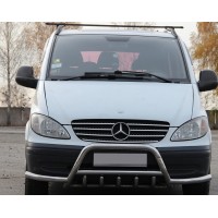 Mercedes Viano 2004-2015 Кенгурятник WT003-Plus з вусами (нерж.)