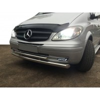 Губа нижня подвійна ST014 (нерж) 70/48мм для Mercedes Viano 2004-2015