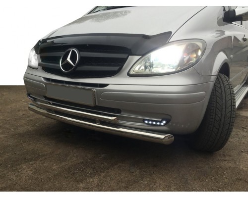 Губа нижня подвійна ST014 (нерж) 70/48мм для Mercedes Viano 2004-2015