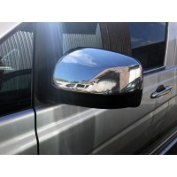 Накладки на зеркала VITO 2010-2014 (2 шт) OmsaLine - Хромированный пластик для Mercedes Viano 2004-2015