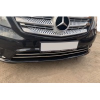 Накладки на ґрати бампера (2 шт, нерж) Vito вантажний (чорний хром) для Mercedes Vito / V W447 2014+