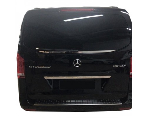 Планка над номером широкая (нерж) OmsaLine - Итальянская нержавейка для Mercedes Vito  /  V W447 2014+ - 57011-11