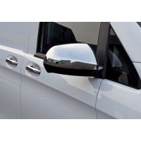 Накладки на дзеркала Частина дзеркала (2 шт) OmsaLine - Хромований пластик для Mercedes Vito / V W447 2014+