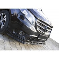 Накладка на передний бампер ЛИП (черная) для Mercedes Vito / V W447 2014+