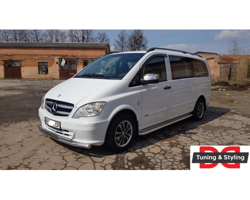 Mercedes Vito / V W447 2014+ Бічні пороги Premium (2 шт., нерж.) d60, Коротка / Середня бази - 65715-11