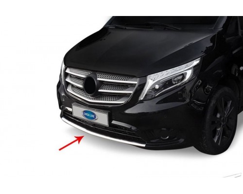 Накладки на передний бампер (нерж) для Mercedes Vito / V W447 2014+