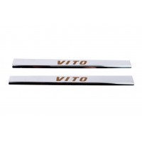 Накладки на пороги Vip-style (2 шт, нерж) для Mercedes Vito W638 1996-2003