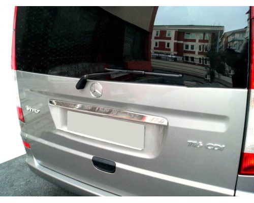 Накладка над номером (1-двер, нерж) OmsaLine - Італійська нержавіюча сталь для Mercedes Vito W639 2004-2015 - 48641-11
