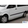 Mercedes Vito W639 2004-2015 Бічні пороги Premium (2 шт., нерж.) d60, Коротка / Середня база - 65502-11