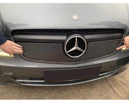 Зимняя накладка на решетку V1 (2010-2015) Матовая для Mercedes Vito W639 2004-2015 - 60105-11